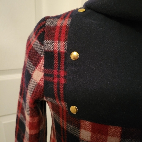 Anthropologie  Plaid Wool Dark Academia Lined Heritage Swing Jacket Coat - Picture 3 of 11
